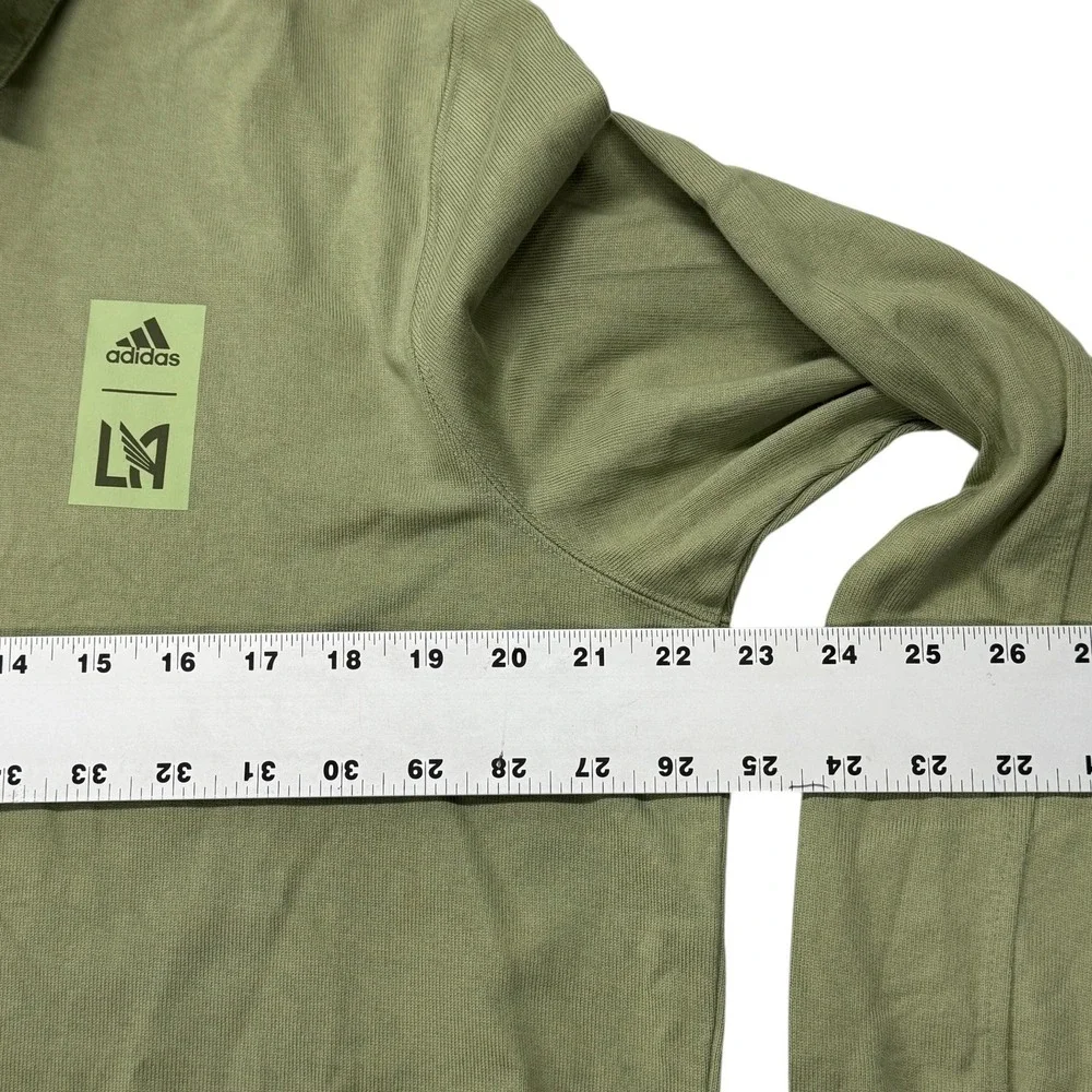 Adidas LAFC Mens Long Sleeve Polo Shirt Olive Green MLS Soccer Large DA22477